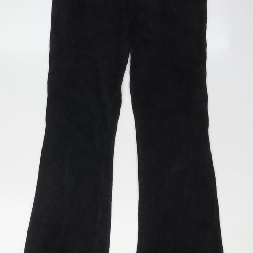Stradivarius Unisex Black Corduroy Trousers Size L