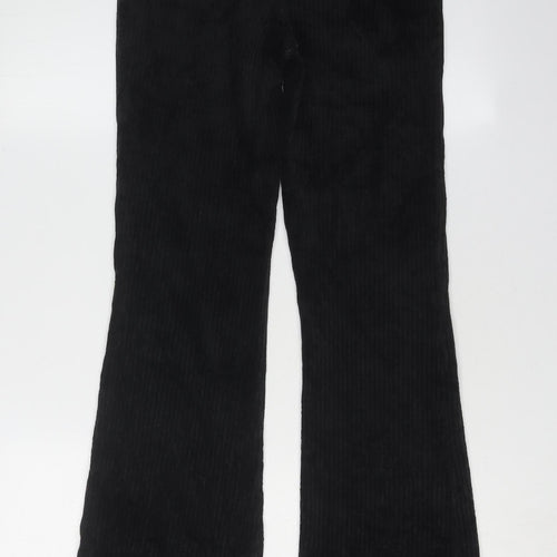 Stradivarius Unisex Black Corduroy Trousers Size L