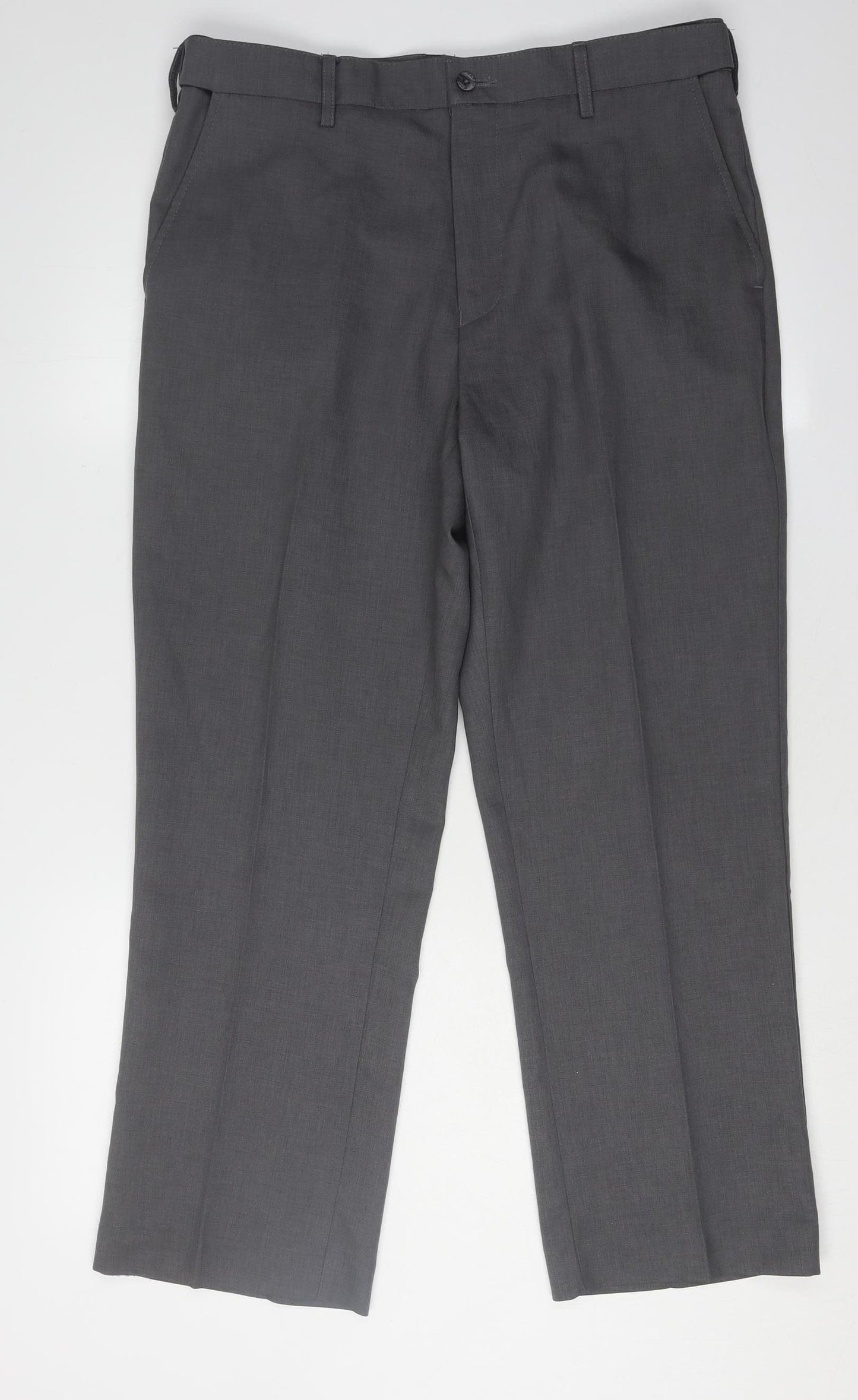 Farah Men's Grey Classic Trousers, Size 34