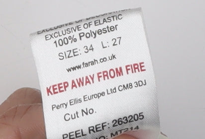 Farah Men's Grey Classic Trousers, Size 34