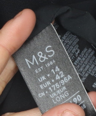 Marks and Spencer Women's Black Long Sheath Dress, Size 14