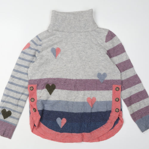 White Stuff Women's Multicoloured Roll Neck Jumper, Size 10