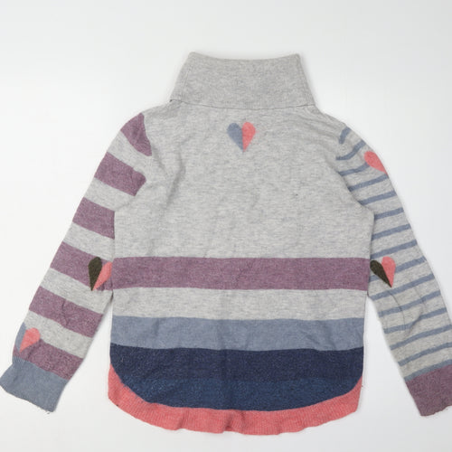 White Stuff Women's Multicoloured Roll Neck Jumper, Size 10