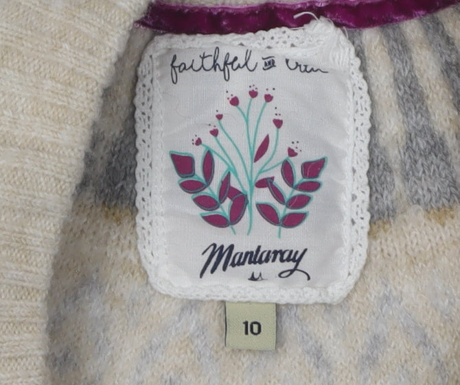 Mantaray Women's Beige Fair Isle Pullover, Size 10