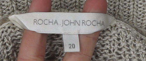 Rocha John Rocha Beige Cardigan Women Size 20 Casual