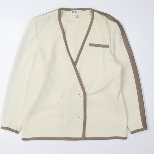 Bellino Women's Ivory V-Neck Cardigan Size 12