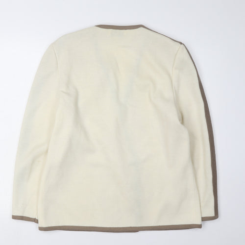 Bellino Women's Ivory V-Neck Cardigan Size 12