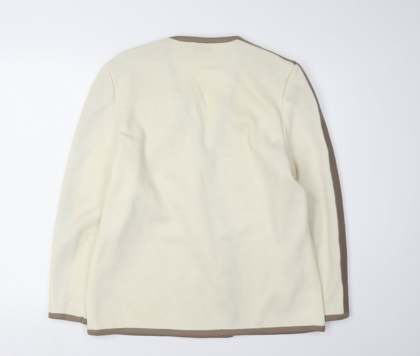 Bellino Women's Ivory V-Neck Cardigan Size 12