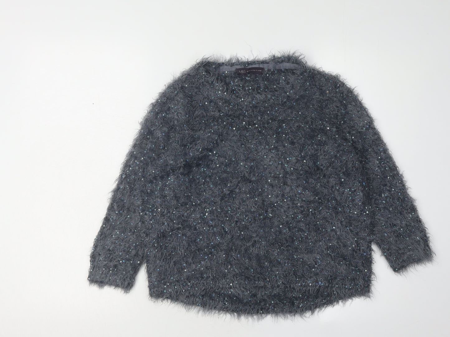 Marks and Spencer Grey Glitter Jumper Women Size 8