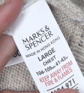 Marks & Spencer Men's Beige Pullover Jumper, Large