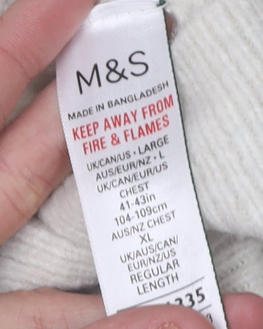 Marks and Spencer Men's Ivory L Full Zip Jumper