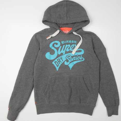 Superdry Men's Grey Pullover Hoodie M Graphic