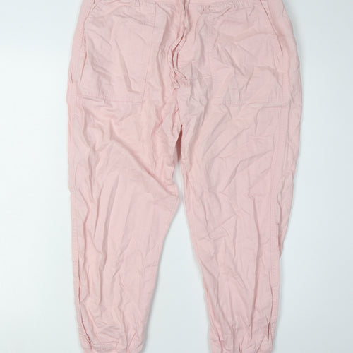 GAP Women's Pink Cotton Jogger Trousers M