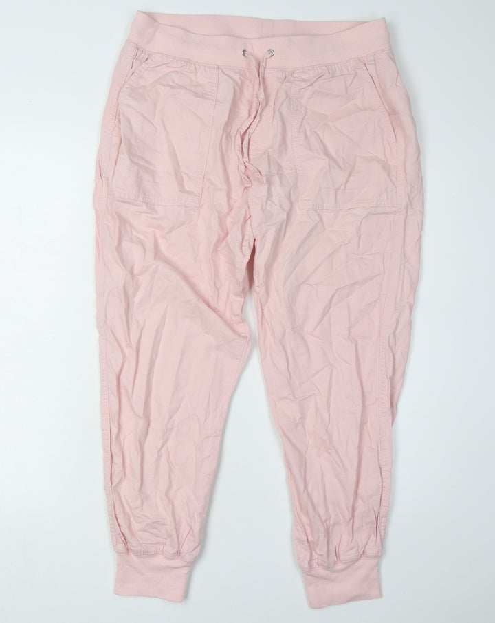 GAP Women's Pink Cotton Jogger Trousers M