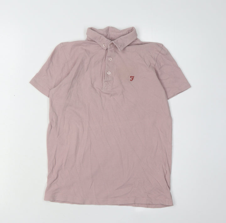 Farah Boys Pink Polo Shirt, Size 10-11, Short Sleeve