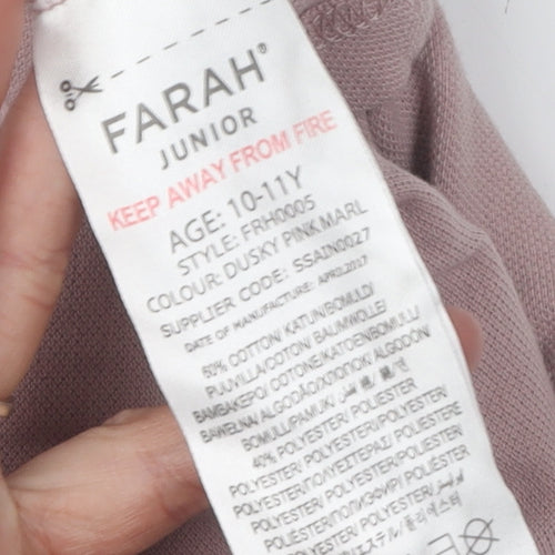 Farah Boys Pink Polo Shirt, Size 10-11, Short Sleeve