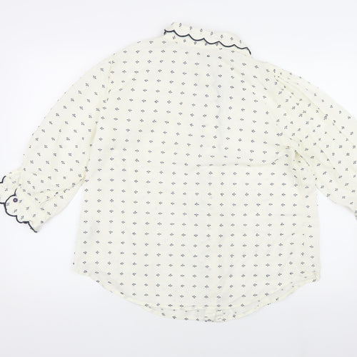 Monsoon Women's Ivory Blouse, Size 16, Button Accents