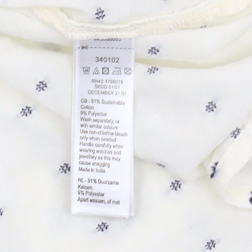 Monsoon Women's Ivory Blouse, Size 16, Button Accents