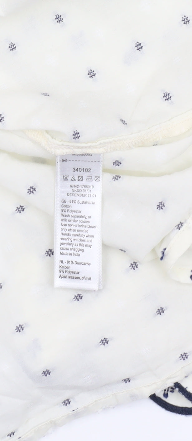 Monsoon Women's Ivory Blouse, Size 16, Button Accents