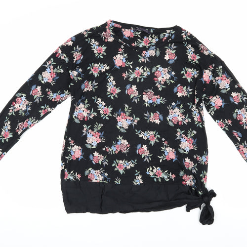 Marks and Spencer Women's Black Floral Tunic Blouse Size 14