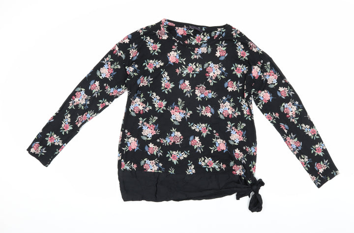 Marks and Spencer Women's Black Floral Tunic Blouse Size 14