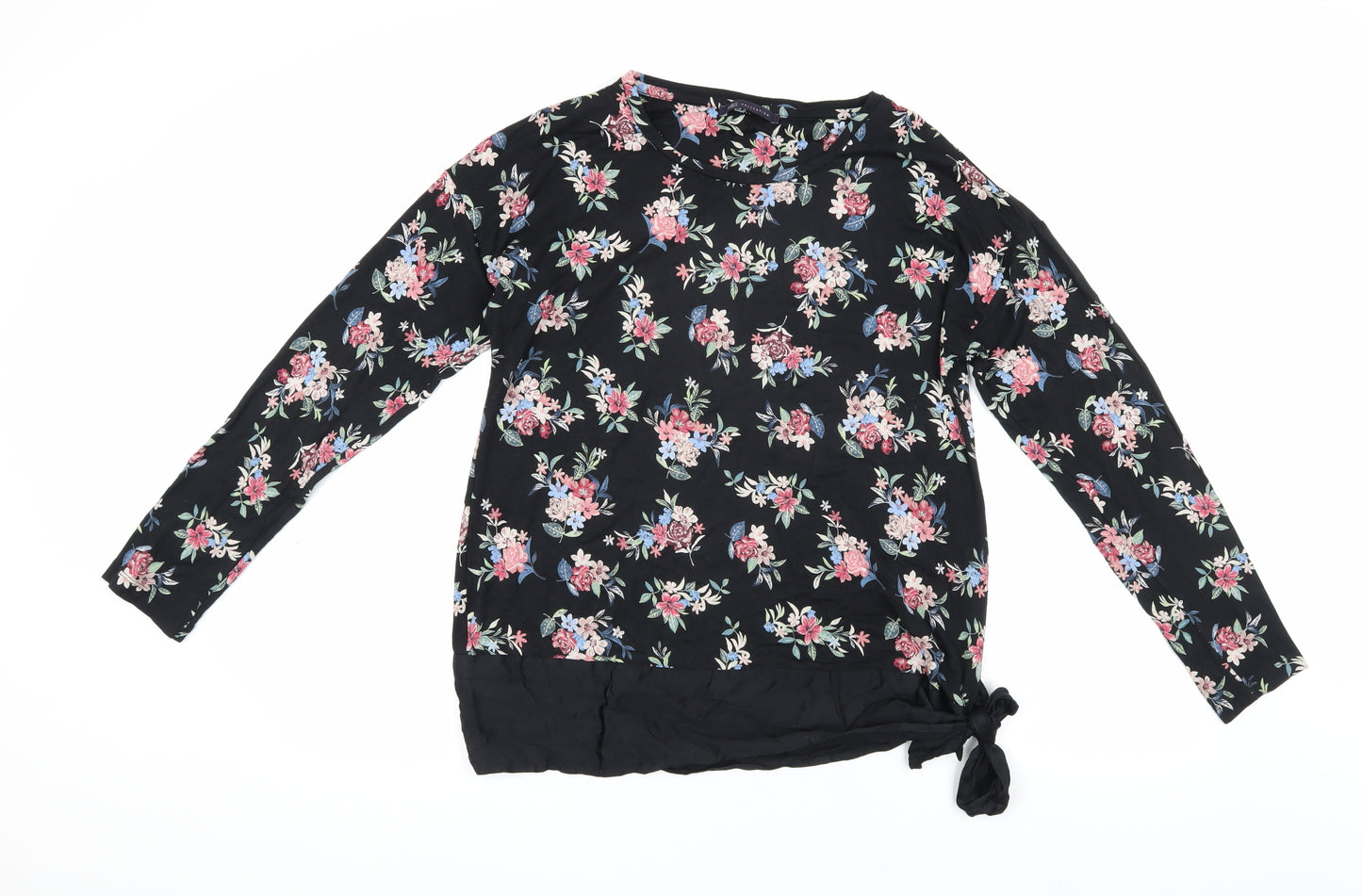 Marks and Spencer Women's Black Floral Tunic Blouse Size 14