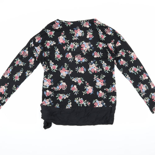 Marks and Spencer Women's Black Floral Tunic Blouse Size 14