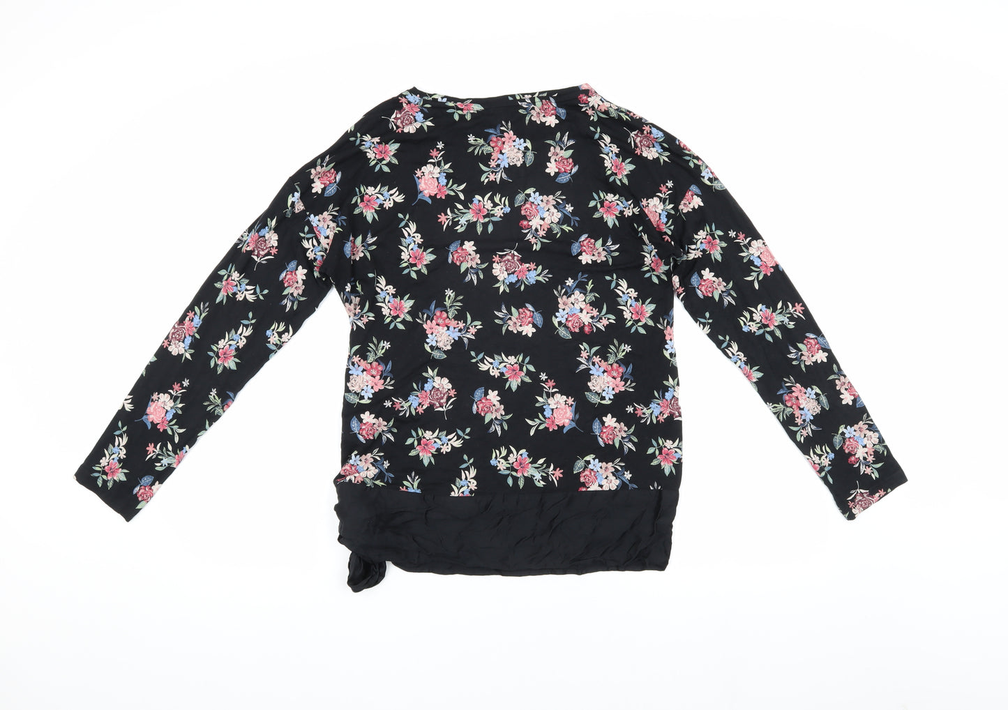 Marks and Spencer Women's Black Floral Tunic Blouse Size 14