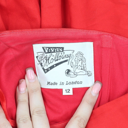 Vivien of Holloway Women's Red A-Line Party Dress 12