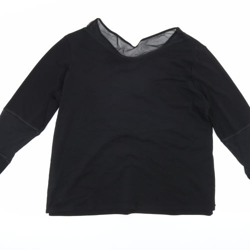 Doris Streich Women's Black V-Neck Top Size 18