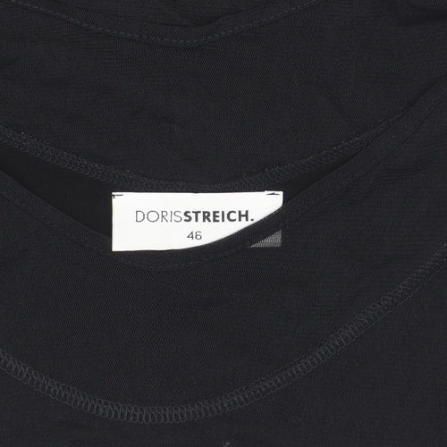 Doris Streich Women's Black V-Neck Top Size 18