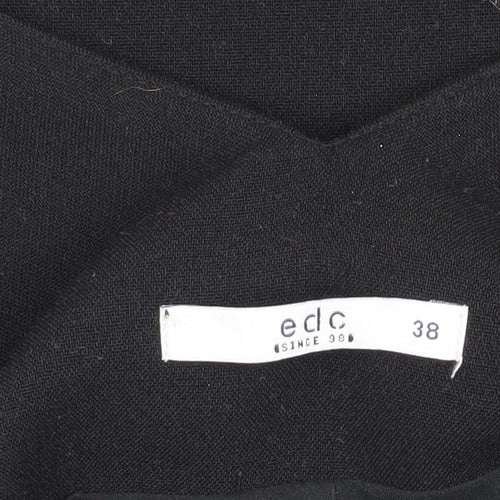 EDC Women's Black Pinafore Dress Size 10 with Zip Accents