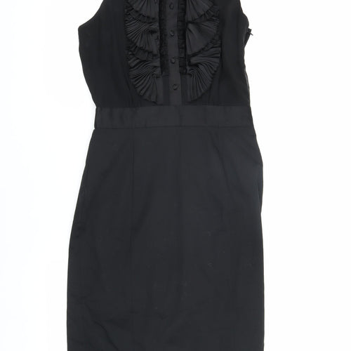 Warehouse Women Black Shift Dress Size 10 Sleeveless