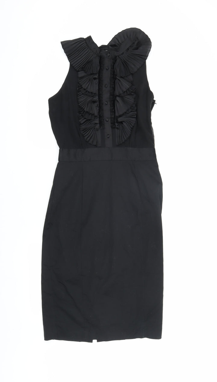 Warehouse Women Black Shift Dress Size 10 Sleeveless