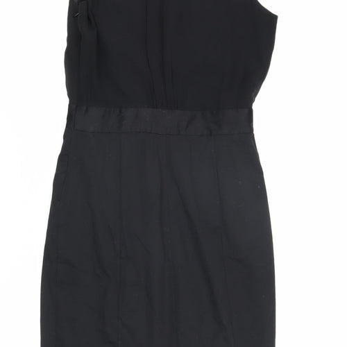 Warehouse Women Black Shift Dress Size 10 Sleeveless