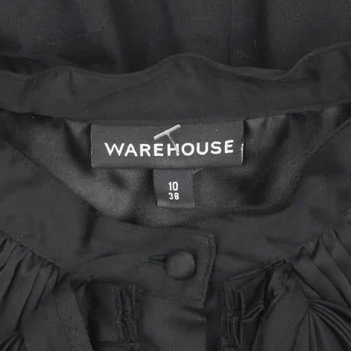 Warehouse Women Black Shift Dress Size 10 Sleeveless