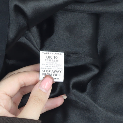 Warehouse Women Black Shift Dress Size 10 Sleeveless