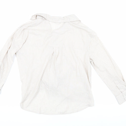 MNG Casual Women's Beige Button-Up Shirt, Size 4