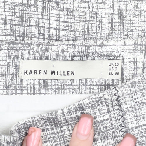 Karen Millen Women's Black Geometric Pencil Skirt Size 10