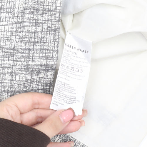 Karen Millen Women's Black Geometric Pencil Skirt Size 10