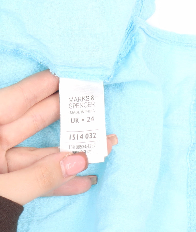 Marks and Spencer Women’s Blue Collared Blouse Size 24