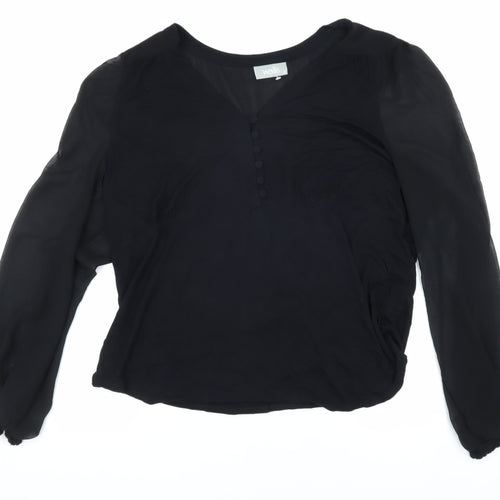 Wallis Women's Black Viscose Blouse, Size 18