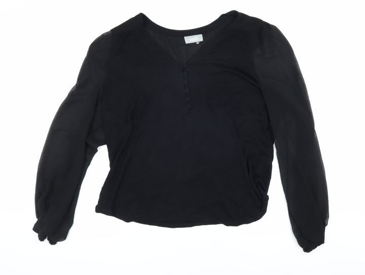 Wallis Women's Black Viscose Blouse, Size 18