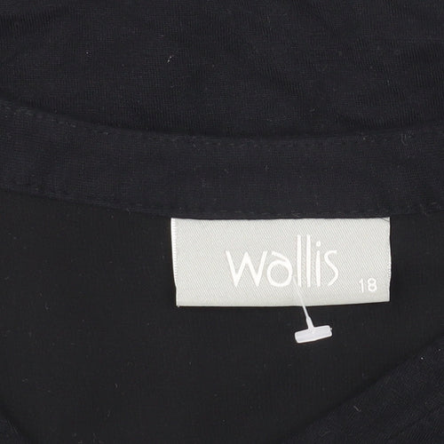 Wallis Women's Black Viscose Blouse, Size 18