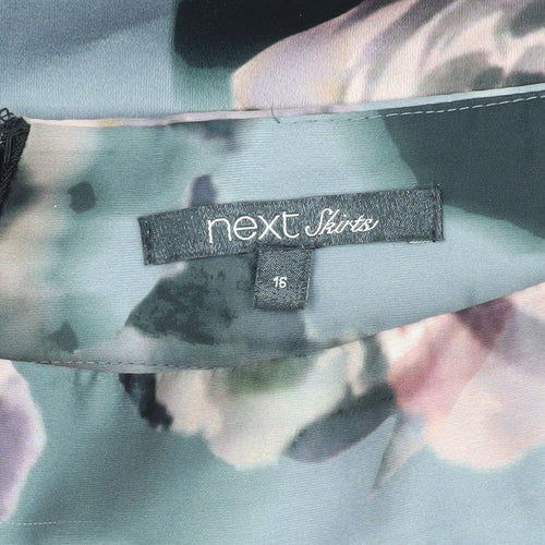 Next Women's Multicoloured Floral A-Line Skirt, Size 16