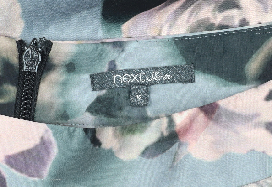Next Women's Multicoloured Floral A-Line Skirt, Size 16