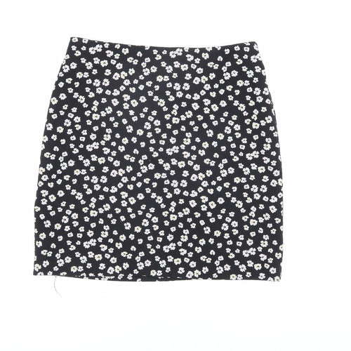 Dorothy Perkins Women's Black Floral Skirt Size 10