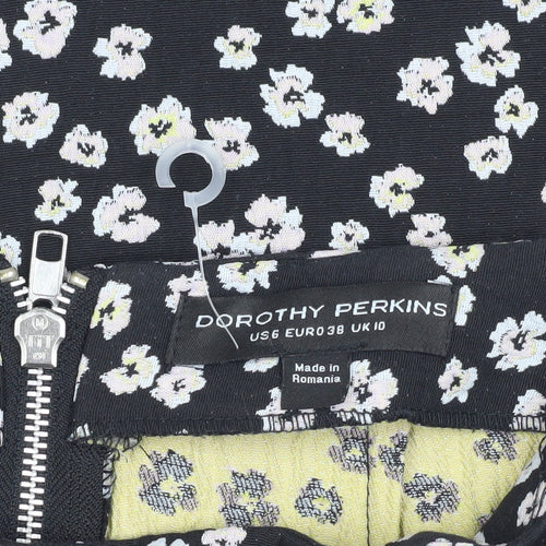 Dorothy Perkins Women's Black Floral Skirt Size 10