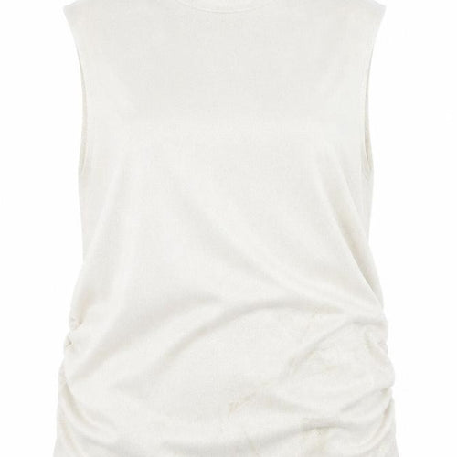 Marks and Spencer Women Beige High Neck Sleeveless Top Size 20