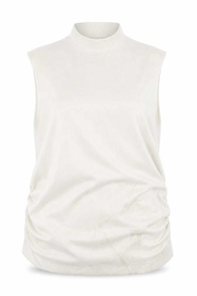 Marks and Spencer Women Beige High Neck Sleeveless Top Size 20